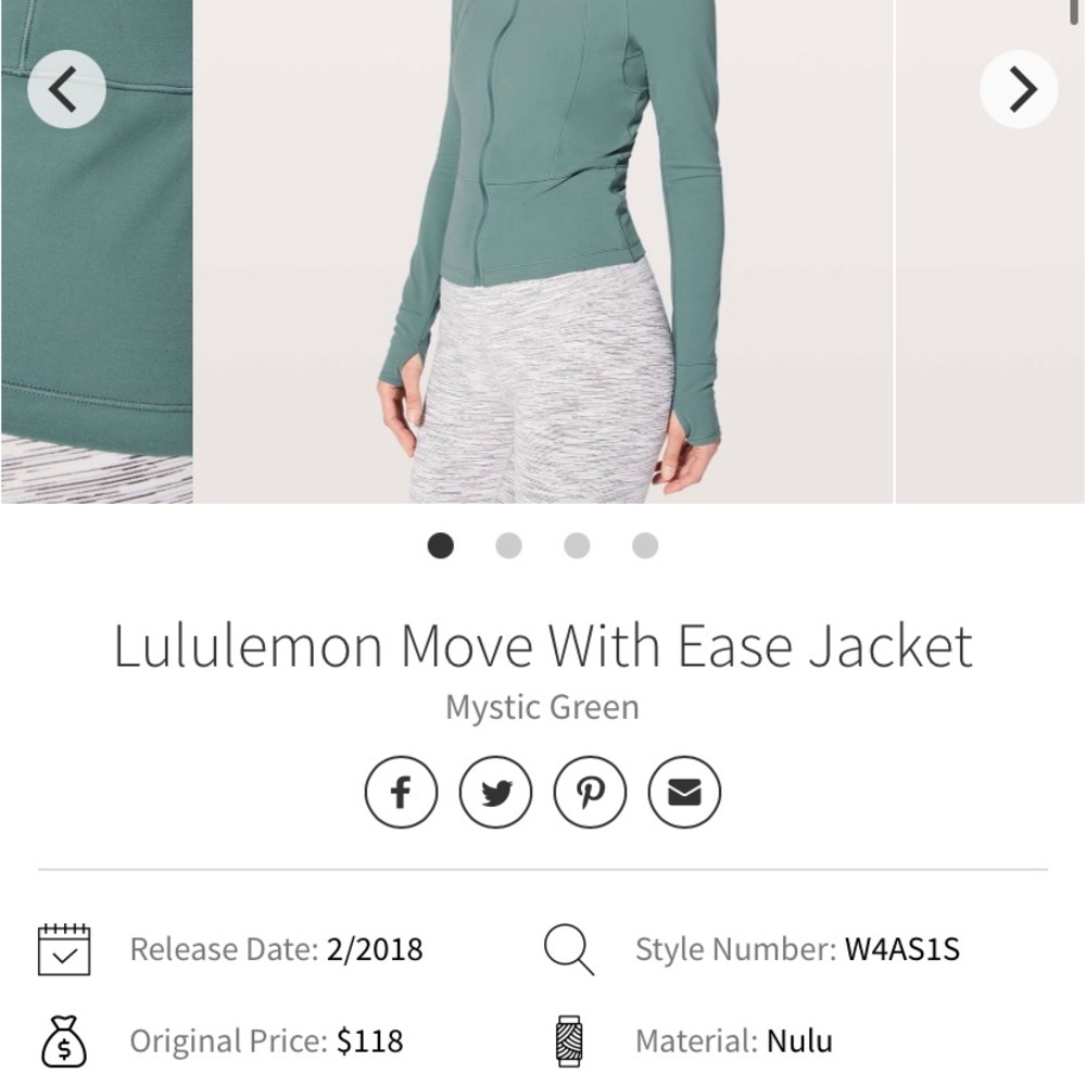 Lululemon Move With Ease Jacket, Mystic Green, 12 - Picture 13 of 15